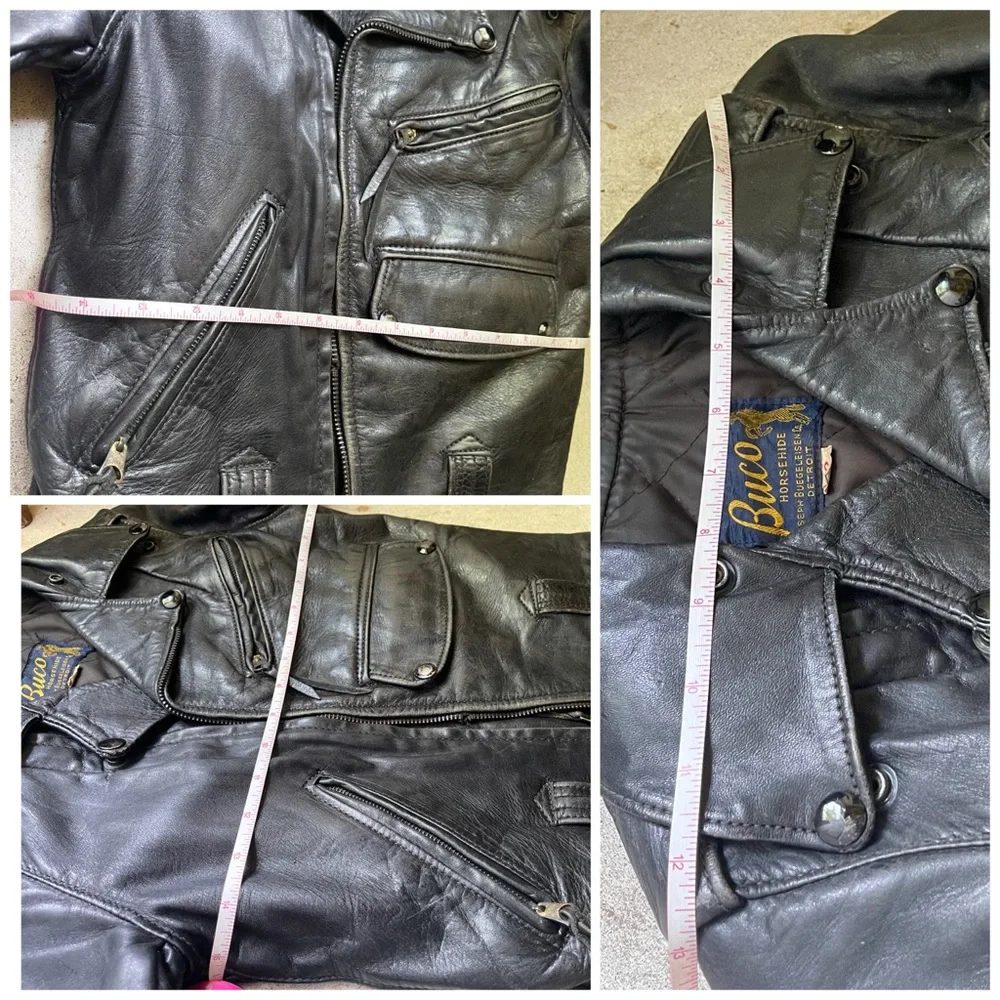 1950s Horsehide Leather Jacket Moto Biker XXS
